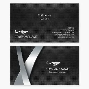 Business card template. Puma, a large predatory cat. Sports team. Abstract.