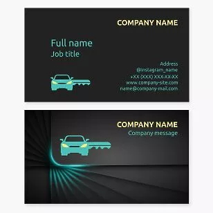 Car Key Logo Business Card Template