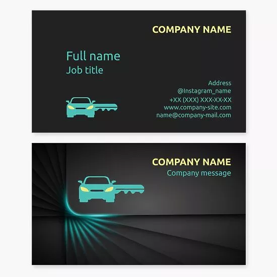 Car Key Logo Business Card Template