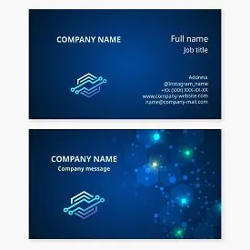 Hexagon Tech Business Card Template. Information Technology. Electronic Devices and Gadgets.
