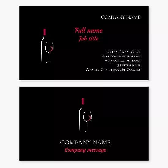 Business Card Template Wine Store