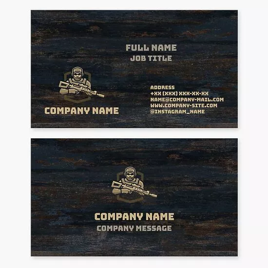 Special Forces Soldier Logo Business Card Template