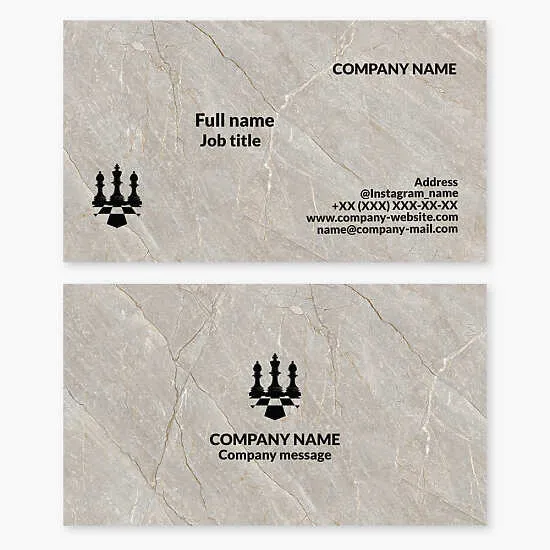 Business card template. Chess.
