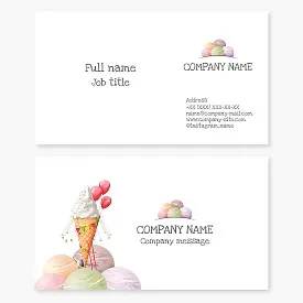 Business card template. Ice cream.