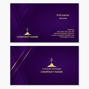 Business card template. Trident. Symbol of power, liberation, and resurrection.