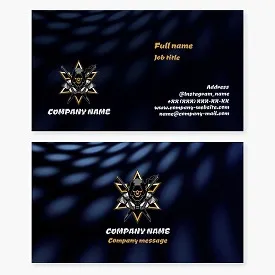 Ninja Skull Logo Business Card Template. Arcade. Computer Games. Computer Games Production.