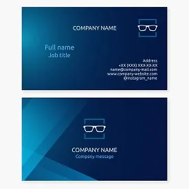 Business card template. Glasses to improve vision. Ophthalmologist.