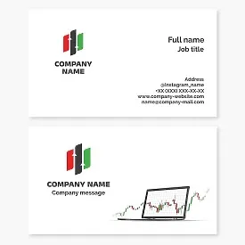 Business card template with stock market chart. Forex.