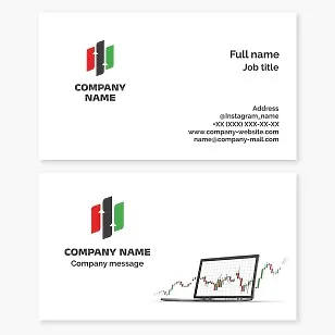 Business card template with stock market chart. Forex.