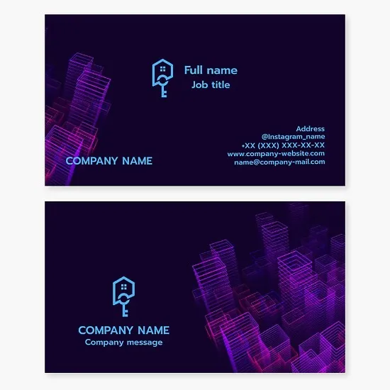Business card template. Real estate services.