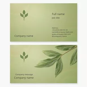 Green Leaf Logo | Business Card Template