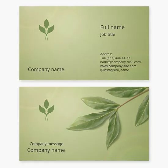 Green Leaf Logo | Business Card Template