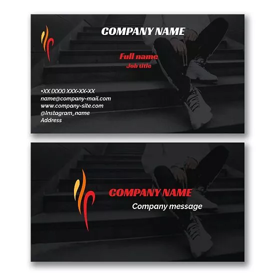 Generic Business Card with Person in background