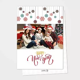 White Stylish New Year Card