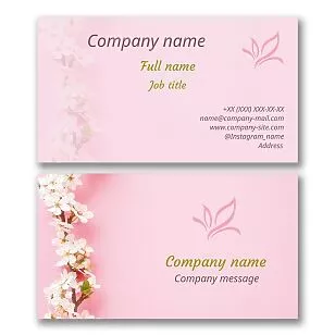 Pink Flower Buiness Card