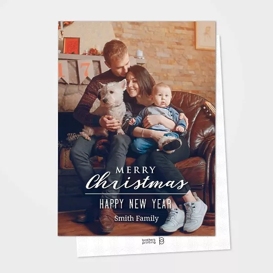 Christmas Card with a beautiful white cursive text