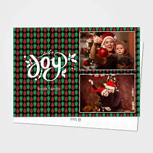 Joy - Green and Red Chriristmas Card