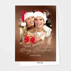 Borwn Stylish Christmas Card- one template