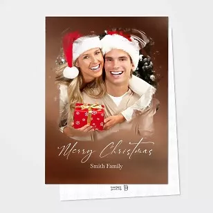 Borwn Stylish Christmas Card- one template