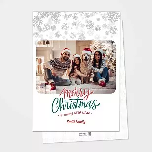 White Christmas Card with Snowflakes