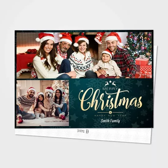 Brothers Printing - Green-themed Christmas card template