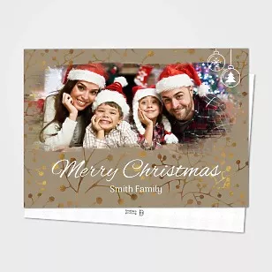 Beige Christmas Card