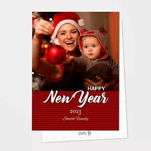 Red Beautiful New Year's Card