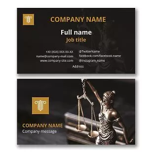 Lawyer Attorney Scales of Justice Business Card 