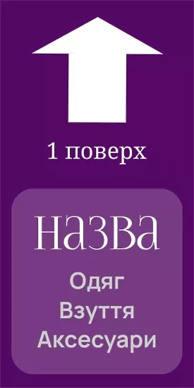 Наклейка на підлогу 'Покажчик поверху та послуги'