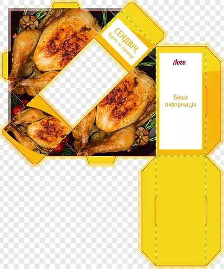 Упаковка сэндвича с курицей и горчицей