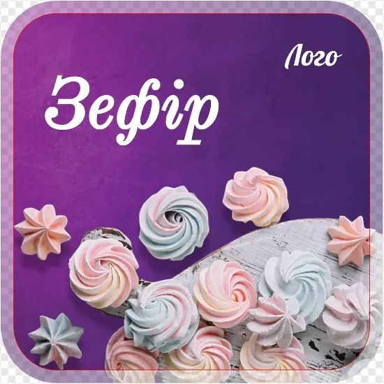 Разноцветный зефир на фиолетовом фоне