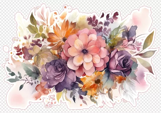 Стикерпак Акварель Flowers