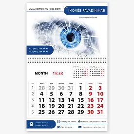 Oftalmologijos klinikos kalendoriaus šablonas
