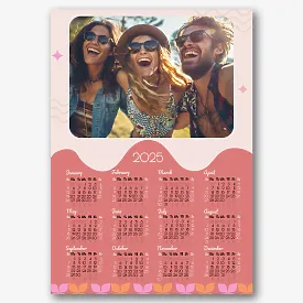 Calendar template with personal photos