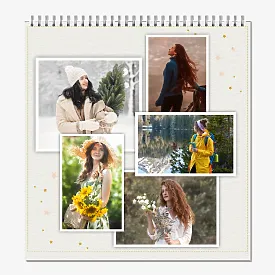 Kalendoriaus šablonas su asmeninėmis nuotraukomis