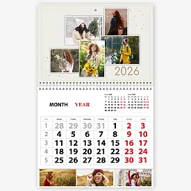 Kalendoriaus šablonas su asmeninėmis nuotraukomis