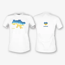 Шаблон футболки з карткою України