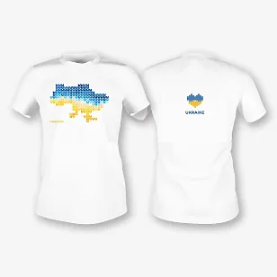 Шаблон футболки з карткою України