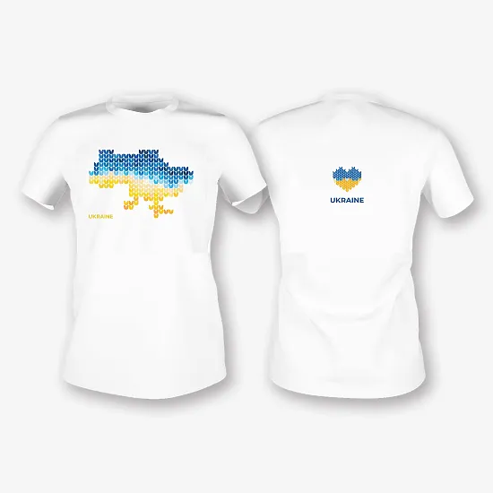 Шаблон футболки з карткою України