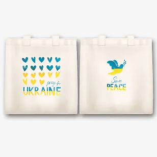 Шаблон экосумки с украинским принтом 