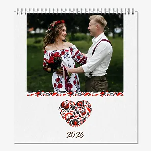Шаблон календаря для влюбленных