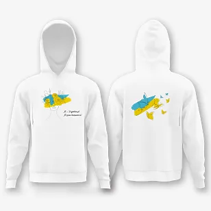 Шаблон худи с принтом "Я - Українка"