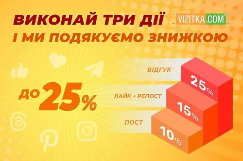 Знижки за активність: до -25% для тих, хто з нами