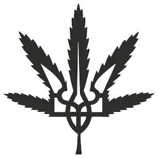 Вінілова наклейка — Тризуб Ganja Style