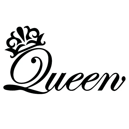 Вінілова наклейка — Queen з короною, елегантний напис