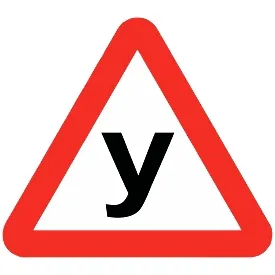Друкована наклейка — «У», значок для авто, водій-початківець