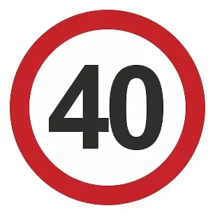 Печатная наклейка - «40» в красном круге, ограничение скорости, для авто