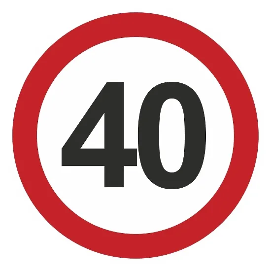 Печатная наклейка - «40» в красном круге, ограничение скорости, для авто