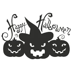 Вінілова наклейка — Happy Halloween 🎃 Гарбузи
