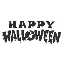 Вінілова наклейка – Happy Halloween зі шрифтом та відьмою 🎃🧙‍♀️